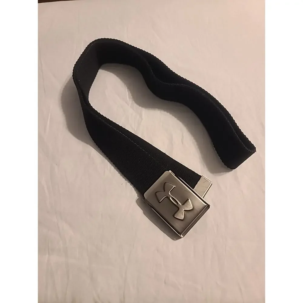 Under Armour Boys Black Webbing Belt 1254229 001 With Metal Buckle